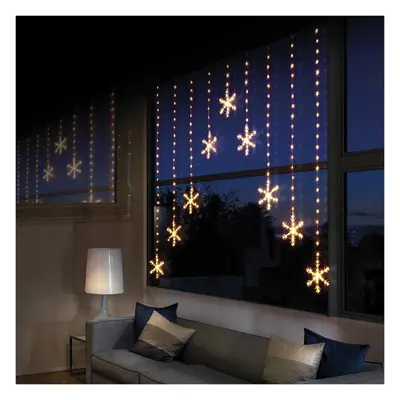 Premier - LED Snowflake Curtain Light, Warm White, 1.2x1.2m