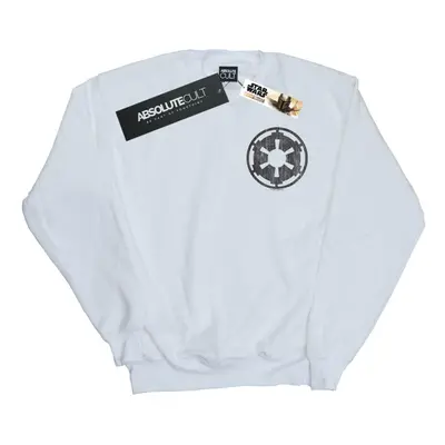 (S, White) Star Wars Mens The Mandalorian Galactic Empire Insignia Breast Print Sweatshirt