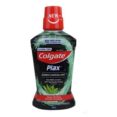 Colgate 500ml Plax Bamboo Charcoal Mint Alcohol Free Mouthwash