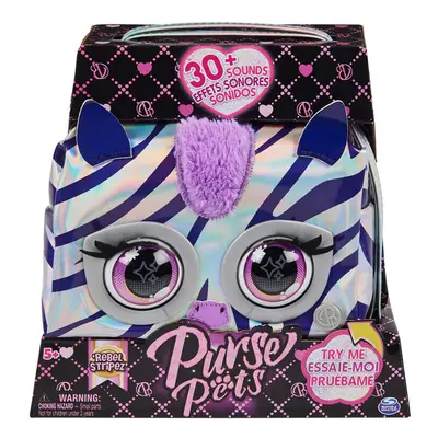 Spinmaster Purse Pets Magic Zebra Mettalic Interactive Bag