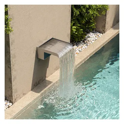 (200mm/130mm) 200-600mm Stainless Steel Waterfall WATER BLADE Cascade Koi Fish Pond BACK INLET