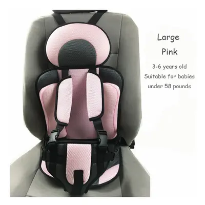 (pink large) Months To Years Old Child Safety Seat Mat Breathable Adjustable Chairs