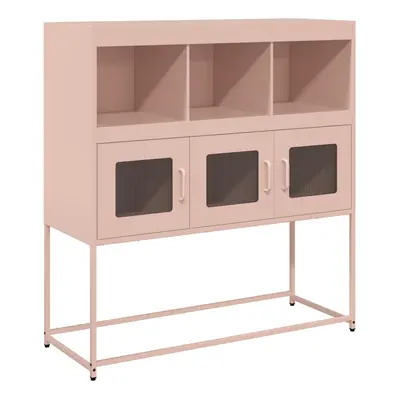 (pink) vidaXL Sideboard Mustard Yellow 100.5x39x107 cm Cold-rolled Steel