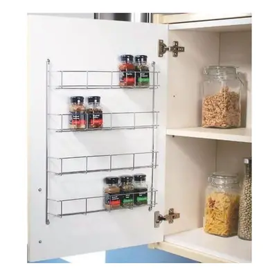 CHROME PLATED TIER SPICE RACK CABINET CUPBOARD ORGANISER STORAGE JAR RACK