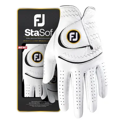 FootJoy Womens StaSof Golf Glove White Medium Worn on Left Hand