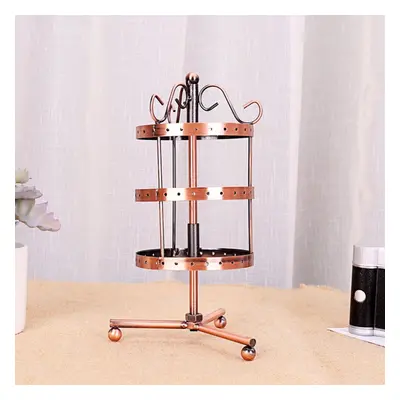 () Holes 3-tiers Rotating Iron Jewelry Rack Earrings Rings Display Stand Tools Kit