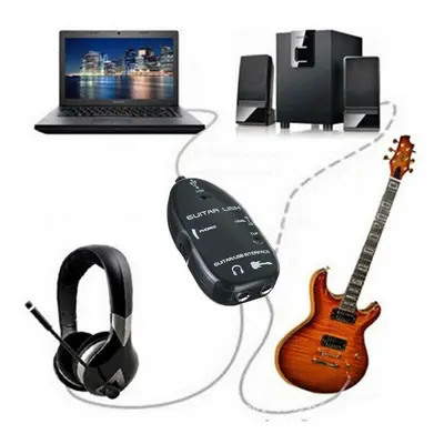 Guitar to USB Interface Link Audio Wire 6.5mm Male Stereo Headphone Adapter