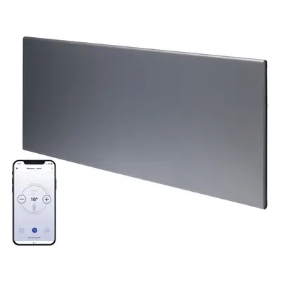 Adax Neo WIFI Electric Panel Heater, Wall Mounted, IPX4 Lava Grey 1000W