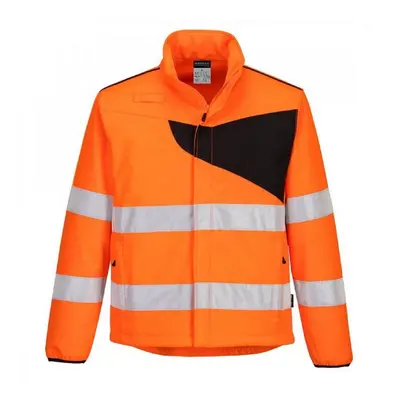 (3XL, Orange/Black) Portwest Mens PW2 Fleece Hi-Vis Safety Coat