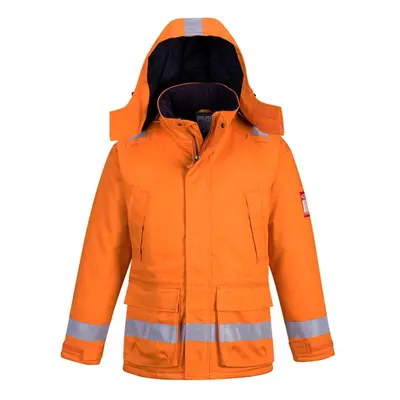 (XL, Orange) Portwest Mens Flame Resistant Anti-Static Winter Padded Jacket