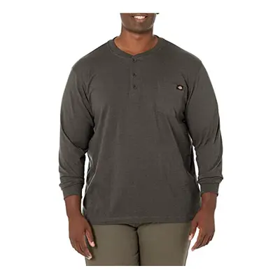 Dickies Mens Long Sleeve Heavyweight Henley White 3XTall