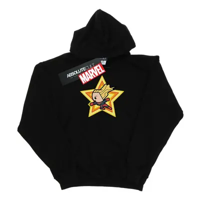 (XL, Black) Marvel Womens/Ladies Kawaii Captain Marvel Hoodie