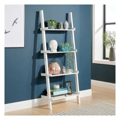 (White) Home Source Tier Ladder Storage Shelf