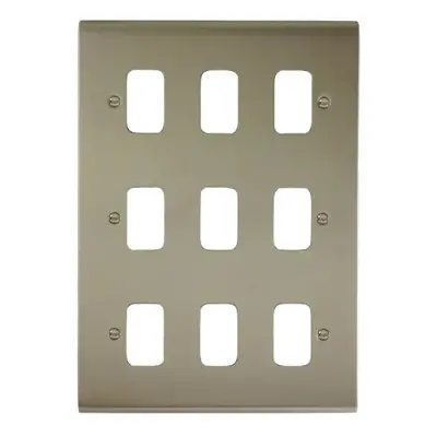 Deta G3427SS 'Slimline Decor' Grid Switch Cover Plate - Stainless Steel Gang