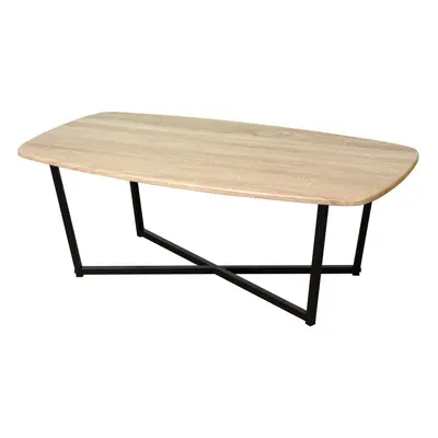 Coffee Table MDF Top Metal Legs Modern Design Durable Furniture