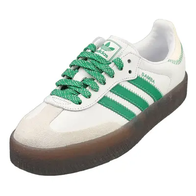 (6.5) adidas Sambae Womens Fashion Trainers in White Green