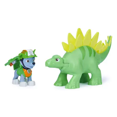 PAW Patrol Dino Rescue Rocky and Dinosaur Action Figure Set, for Kids Aged and Up