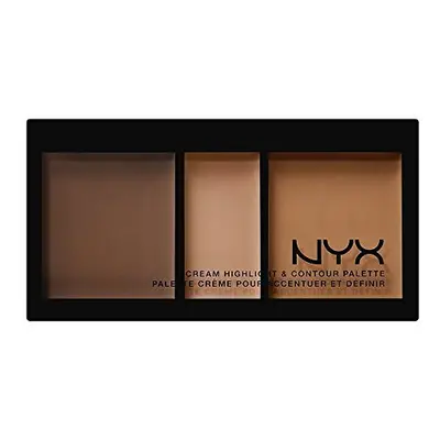 NYX PROFESSIONAL MAKEUP cream highlight & contour palette, deep, 0.38 ounce