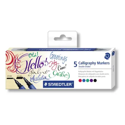 STAEDTLER C5 Calligraphy Markers - Assorted Colours (Pack of 5)