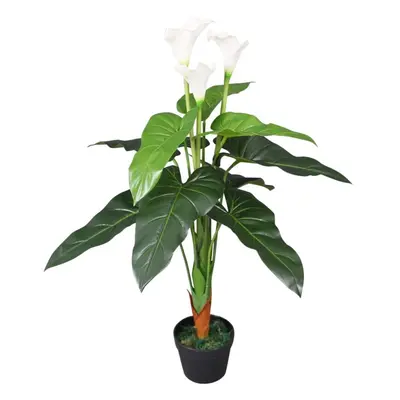 vidaXL Artificial Calla Lily Plant with Pot cm White