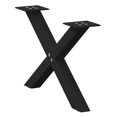 (black, x (30-31) cm (40 mm)/ pcs) vidaXL Dining Table Legs X-Shaped Desk Legs Kitchen Metal Fur