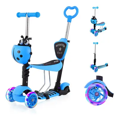 (Blue) 5-in-1 Kids Scooter Toddler Scooter