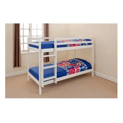 (3ft Single, White) Hillingdon Wooden Bunk Bed with Tanya Mattresses