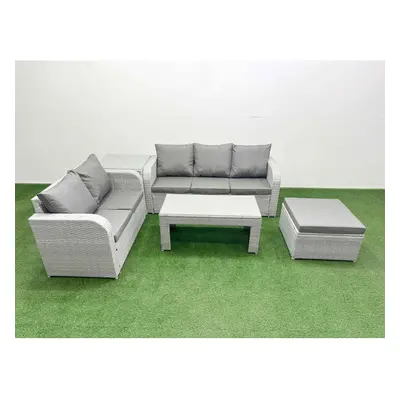 Fimous Seater PE Rattan Wicker Garden Furniture Patio Conservatory Sofa Set with Seater Sofa Lov