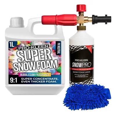 (Bubblegum x 1L, x Pro-Kleen Karcher Lance & Mitt) Super Concentrate Snow Foam Car Shampoo Kits