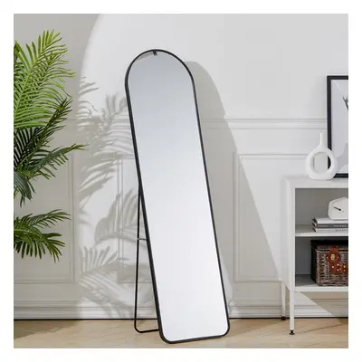 (50cm W x 150cm H) Modern Arched Metal Full Length Mirror Black