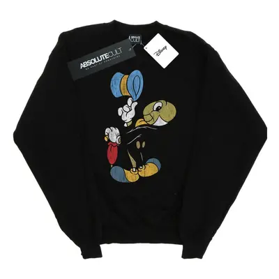 (XXL, Black) Disney Mens Pinocchio Jiminy Cricket Sweatshirt