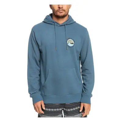 (S, Bering Sea) Quiksilver Mens Bubble Stamp Pullover Hooded Sweatshirt Jumper Hoody Hoodie