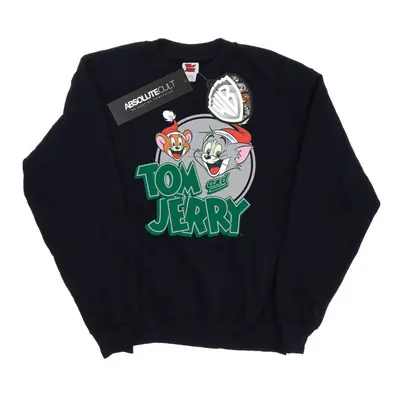 (M, Black) Tom And Jerry Womens/Ladies Christmas Greetings Sweatshirt