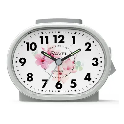 Ravel Floral Dial Alarm Clock White