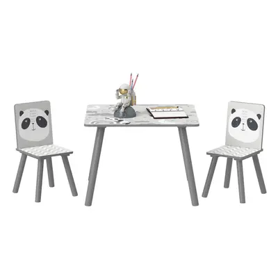 ZONEKIZ Kids Table and Chair Set, Toddler Table with Chairs, Grey