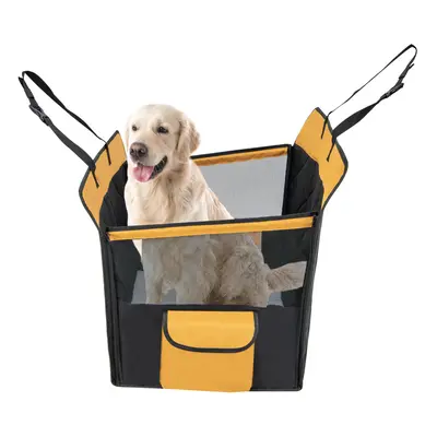 Dog Car Seat Cover for Small & Medium Dogs with Mesh Window & Safety Belt Waterproof