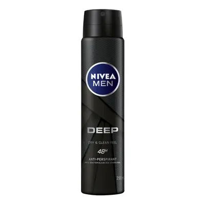 NIVEA MEN Deep Clean Black Charcoal Male Anti-Perspirant Spray, ml