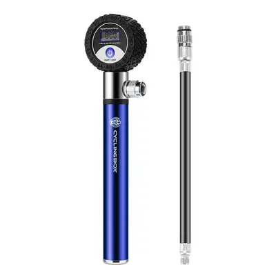 (Blue) 120PSI Bike Pump Modes Tire Pressure LCD Display Inflator Bicycle Ball Air Pump Outdoor C