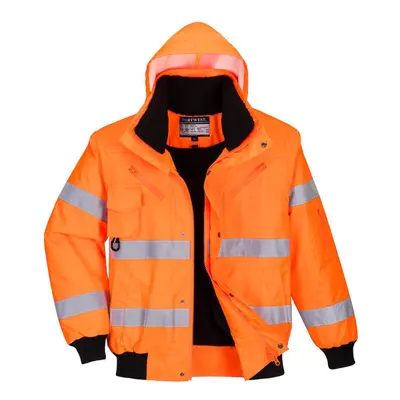 (S, Orange) Portwest Mens In Hi-Vis Safety Bomber Jacket