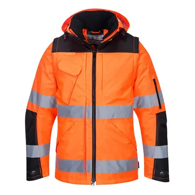 (L, Orange/Black) Portwest Mens Hi-Vis In Safety Jacket