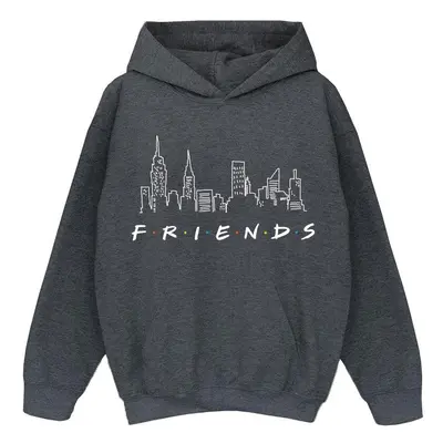 (9-11 Years, Dark Heather Grey) Friends Girls Skyline Logo Hoodie