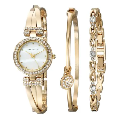 Anne Klein Women's Premium Crystal Accented Bangle Watch and Bracelet