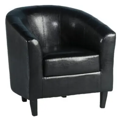 Tempo Tub Chair Black Faux Leather