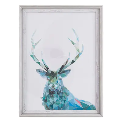 Framed Wall Print KAYES Animal Motif x cm Blue