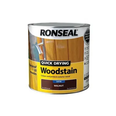 Ronseal Woodstain Quick Dry Satin Smoked Walnut 2.5 Litre