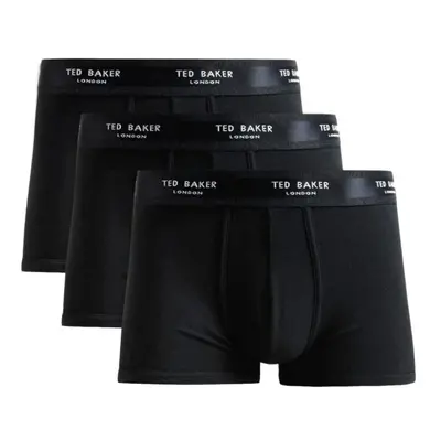 (M) 3-Pack Contrast Logo Boxer Trunks, Black