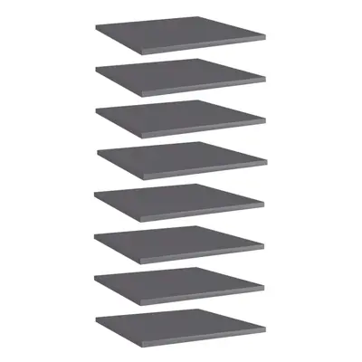 vidaXL 8x Bookshelf Boards High Gloss Grey Chipboard Extra Shelves Bookcse