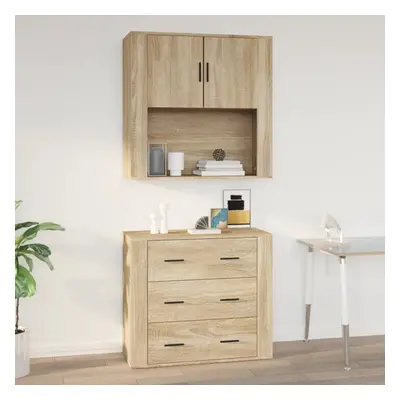 vidaXL Wall Cabinet Sonoma Oak Engineered Wood Side Cabinet Home Organiser