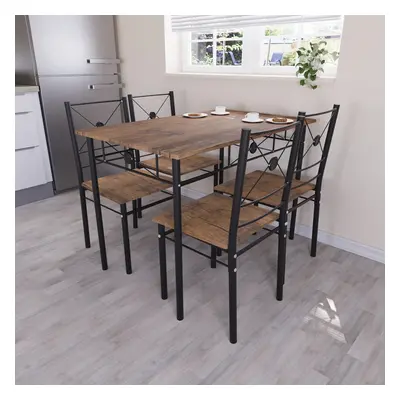 (Dark Wood) Roslyn Dining Table Chair Set Of Home Furniture