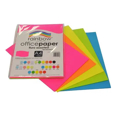 Rainbow A4 Copy Paper 75gsm 100pcs (Fluoro Color)